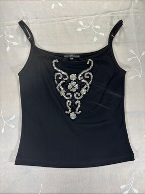 Y2K CYC Black Embellished Sequin Tank Top Woman Size Small